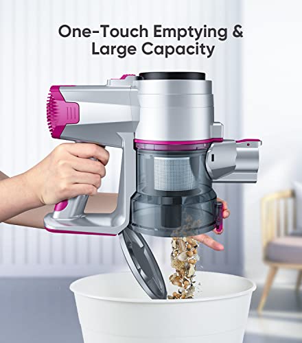 BuTure Cordless Vacuum Cleaner 400W 33Kpa Vaccumm-Cordless Carpet and Hard Floor Stick Vaccum with LED Touch Screen Detachable Battery 55 Min Runtime Household Lightweight for Home Pet Hair