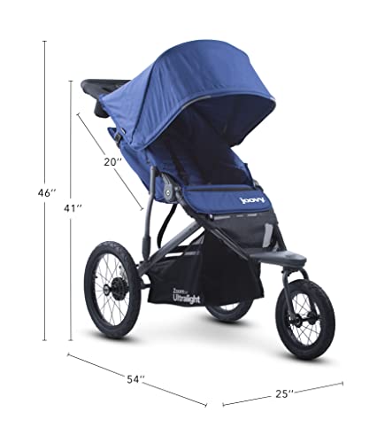 Joovy Zoom 360 Ultralight Jogging Stroller, Large Canopy, Lightweight Jogger, Extra Large Air Filled Tires, Blueberry