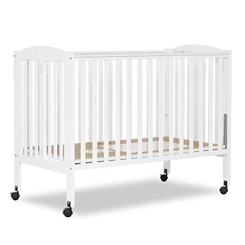 Dream On Me, Full Size 2-in-1 Folding Stationary Side Crib, White