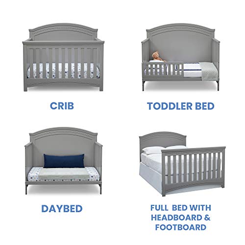 Simmons Kids SlumberTime Emma 4-in-1 Convertible Baby Crib N More - Greenguard Gold Certified, Grey
