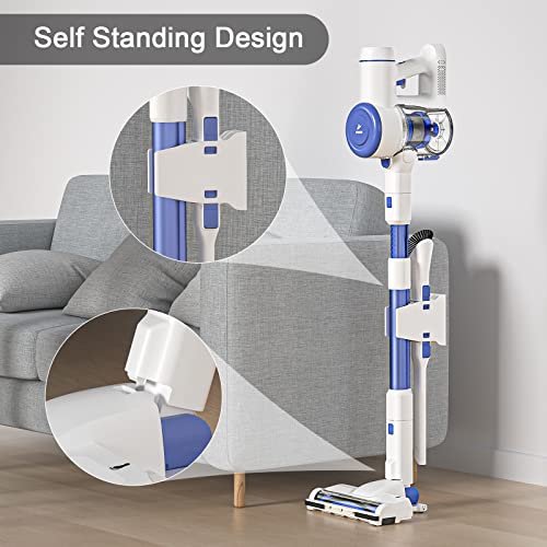 Cordless Vacuum Cleaner, Stick Vacuum Cleaner with 25Kpa Suction 2 Batteries for 70 Mins Runtime 10 in 1 Lightweight Rechargable Handheld Vacuum for Carpet Hardwood Floor Rug Pet Hair A200PRO