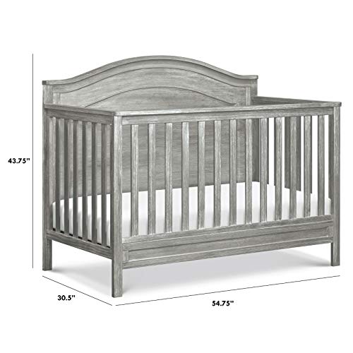 DaVinci Charlie 4-in-1 Convertible Crib in Cottage Grey, Greenguard Gold Certified
