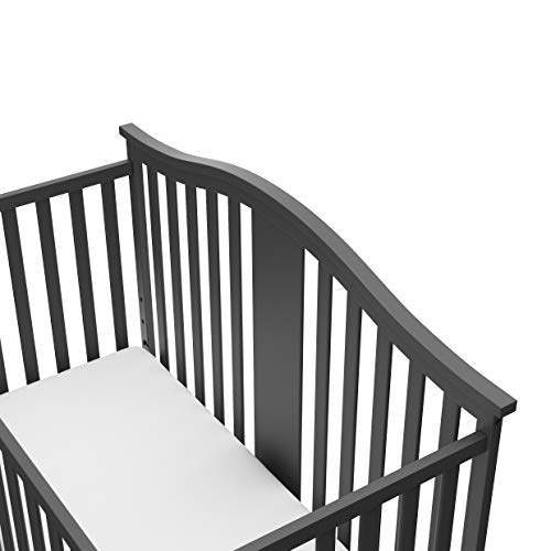 Graco Solano 5-in-1 Convertible Crib (Gray) – Converts from Baby Crib to Toddler Bed, Daybed and Full-Size Bed, Fits Standard Full-Size Crib Mattress, Adjustable Mattress Support Base