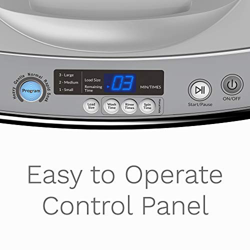 hOmeLabs Portable Washing Machine - 6 Pound Load Capacity, 0.9 Cubic Foot Interior, Top Loading, 5 Wash Cycles, and LED Display - Perfect for Apartments, RVs and Small Space Living