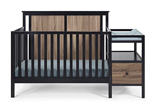 Suite Bebe Connelly 4-in-1 Crib and Changer Combo in Black/Vintage Walnut