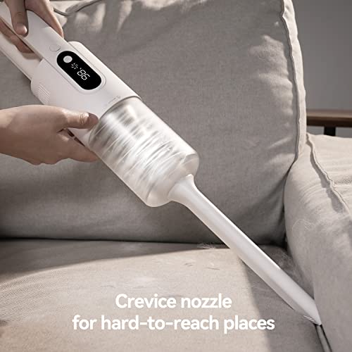 Brigii High-speed Handheld Vacuum Cleaner,Car Vacuum Cordless with 18000Pa Powerful Suction;Hand Vacuum with Two Power Modes;Portable Vacuum for Blanket,Hard Floor&Crevice;USB-C Rechargeable-H5(White)