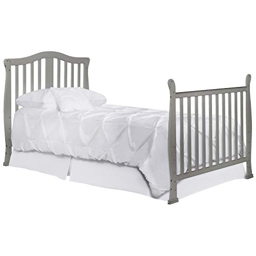 Dream On Me Addison 4-in-1 Convertible Mini Crib in Cool Grey, Greenguard Gold Certified, 42 pounds