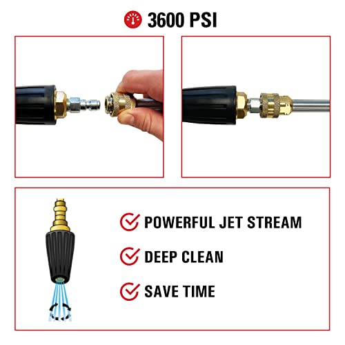 SIMPSON Cleaning MSH3125 MegaShot 3200 PSI Gas Pressure Washer & 80143 3600 PSI Universal Turbo Pressure Washer Nozzle, 1/4-Inch Quick Connect, Hot- or Cold-Water Use