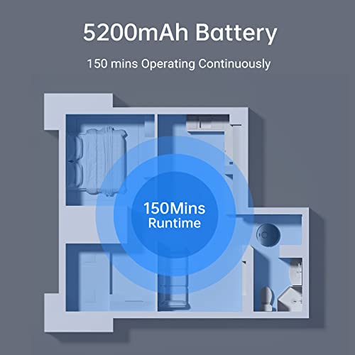 Dreametech D9 Max Robot Vacuum and Mop Combo, Lidar Navigation Robot Vacuum Sweep and Mop 2-in-1, 4000Pa Strong Suction Power, 150min Runtime, Compatible with Alexa, Map for Carpet, Hard Floor