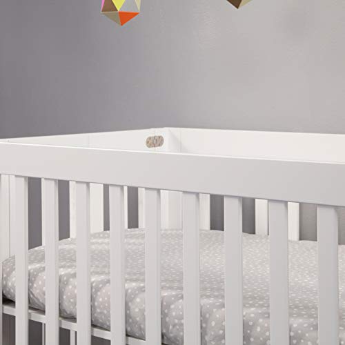 Babyletto Origami Mini Portable Crib Folding with Wheels in White, 2 Adjustable Mattress Positions, Greenguard Gold Certified