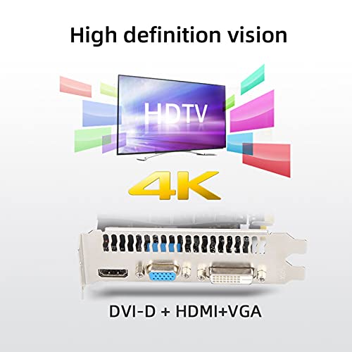 GT730 4GB DDR3 TA Graphics Card, HDMI+VGA+DVI 64Bit Desktop Computer Game Video Graphics Card with Single Cooling Fan for Windows Xp/7/8/8.1/10