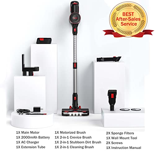 VACLAB Lightweight Cordless Vacuum Cleaner with Thickened & Durable ABS Material, BPA Free, 23000Pa Stick Vacuum, 40 Minutes, Ideal for Hard Floor & Thin Carpets Deep Cleaning