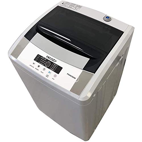 Hicozy PAN6360W Compact Portable Washing Machine, 12lbs Capacity, 8 Wash Programs, 1.54 cu.ft Top Load Cloth Washer, Gray
