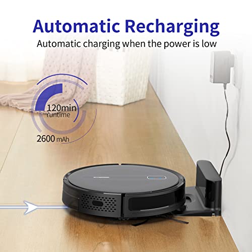 SYSPERL Robot Vacuum Cleaner 2600Pa, Self-Charging Robotic Vacuums Compatible with Alexa, APP, WiFi, Remote Control, Quiet Auto Cleaning Robot Ideal for Pet Hair, Hardwood Floor