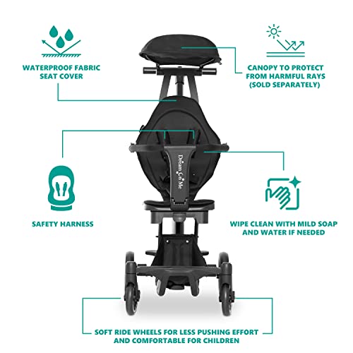 Dream On Me Drift Rider Stroller in Black, Sturdy Design, 360 Angle Rotation, Compact Folding, Soft Ride Wheels