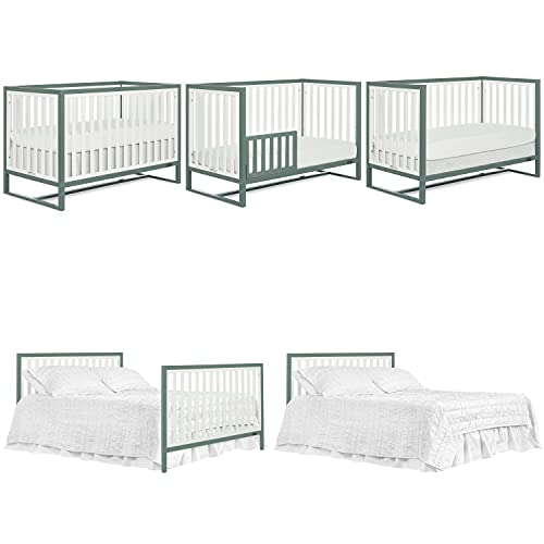 Dream On Me Arlo 5-in-1 Convertible Crib in Jungle Green
