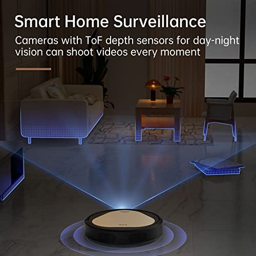 TRIFO Robot Vacuum Cleaner, Robot Cleaner 4000Pa, Objects Avoidance, Visual SLAM Navigation, 1080P Camera Home Surveillance, AI Mapping, Self-Charging, WiFi 2.4GHz, Robotic Vacuums, Ideal for Pet Hair