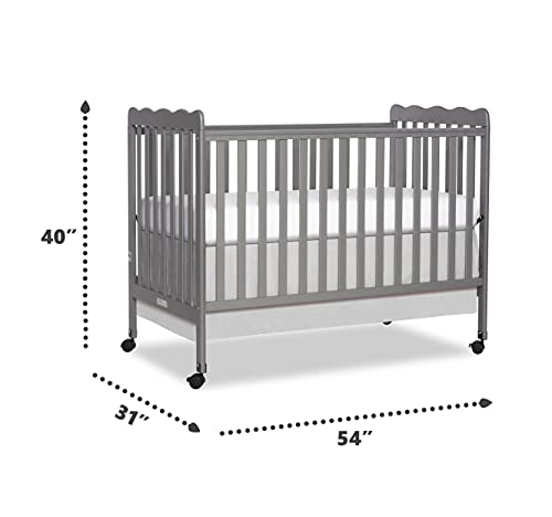 Dream On Me Carson Classic 3-in-1 Convertible Crib in Steel Grey