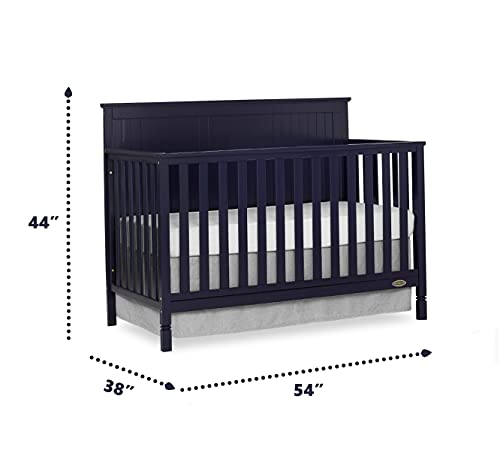 Dream On Me Alexa 5 in 1 Convertible Crib in Navy, Greenguard Gold Certified
