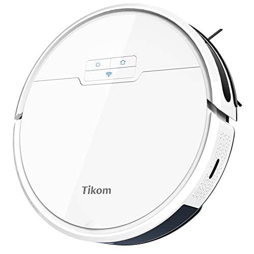 Robot Vacuum and Mop, Tikom G8000 Robot Vacuum Cleaner, 2700Pa Strong Suction, Self-Charging, Good for Pet Hair, Hard Floors, White