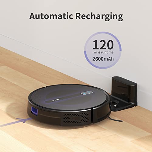 SYSPERL Robot Vacuum Cleaner,2600Pa Strong Suction Power Robotic Vacuums,Works with Alexa Remote WiFi App,Self-Charge Robotic Vacuum Cleaner,Robot Vacuum for Pet Hair,Medium-Pile Carpet, Hard Floor