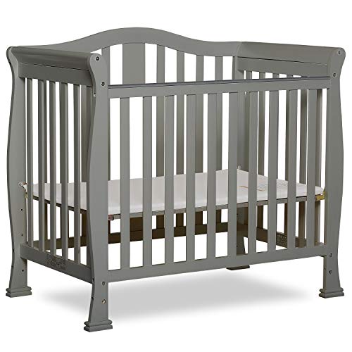 Dream On Me Addison 4-in-1 Convertible Mini Crib in Cool Grey, Greenguard Gold Certified, 42 pounds