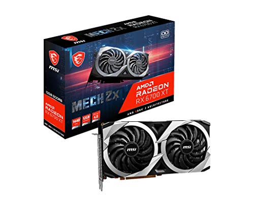 MSI Gaming Radeon RX 6700 XT 192-bit 12GB GDDR6 DP/HDMI Dual Torx 3.0 Fans FreeSync DirectX 12 VR Ready OC Graphics Card (RX 6700 XT MECH 2X 12G OC)