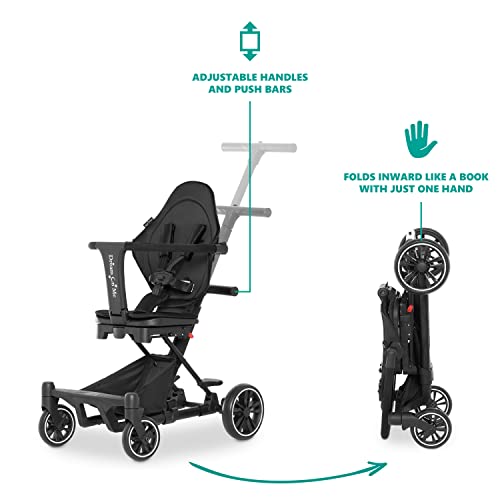 Dream On Me Drift Rider Stroller in Black, Sturdy Design, 360 Angle Rotation, Compact Folding, Soft Ride Wheels