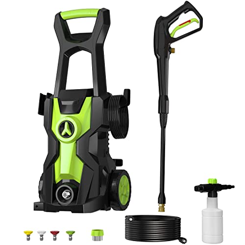 Workmoto Electric Pressure Washer, Power Washer with Foam Cannon, 4 Quick Connect Nozzles, 2030 PSI 1.8 GPM