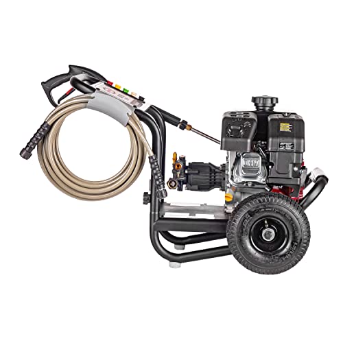 Simpson Cleaning MS61085 MegaShot 3400 PSI Gas Pressure Washer, 2.5 GPM, Kohler SH270, Includes Spray Gun and Extension Wand, 5 QC Nozzle Tips, 5/16-in. x 25-ft. MorFlex Hose, Black