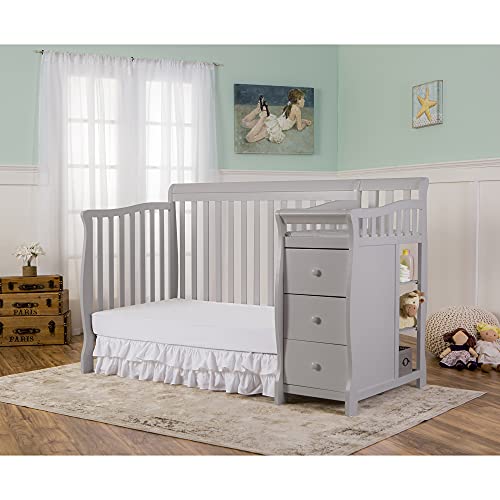 Dream On Me 5-in-1 Brody Convertible Crib with Changer in Pebble Grey, Greenguard Gold Certified , 69x39.1x33.2 Inch (Pack of 1)