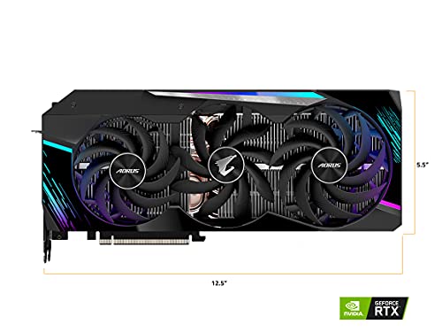 GIGABYTE AORUS GeForce RTX 3080 Ti Master 12G Graphics Card, Max Covered Cooling, 12GB 384-bit GDDR6X, GV-N308TAORUS M-12GD Video Card