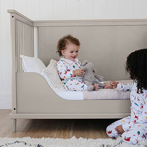 Storkcraft Timeless 5-in-1 Convertible Crib with Bonus - Transforms into Playhouse - Converts to Toddler Bed, Full-Size Bed Mattress Not Included, Brushed Fog