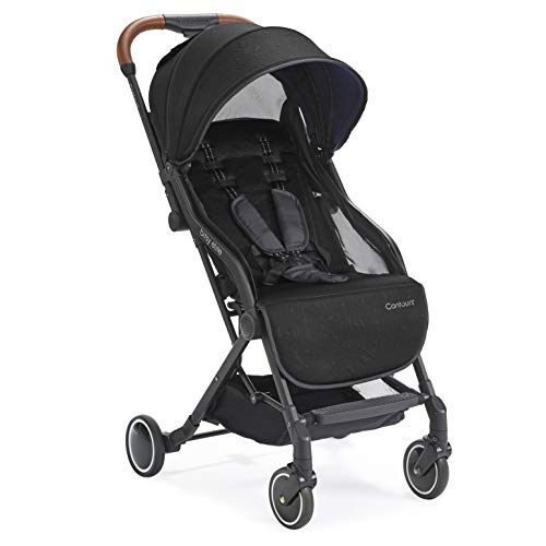 Contours - Bitsy Elite - Compact Fold Lightweight Stroller for Travel Adapter Free Infant Car Seat Compatibility - Onyx Black