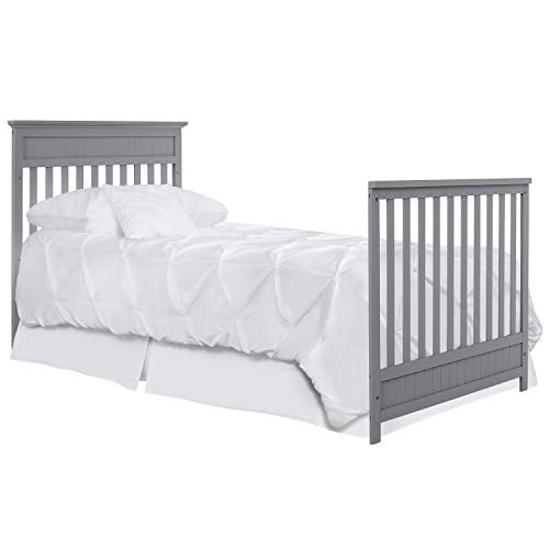 Dream On Me Harbor 4-in-1 Convertible Mini Crib in Storm Grey, Greenguard Gold Certified