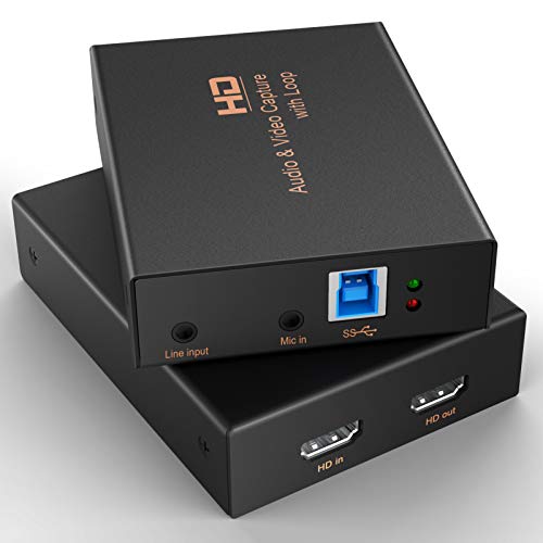 YCE Game Capture Card, USB 3.0 1080P 60fps HD Video Capture Card, High Speed Capture Card with HDMI Loop-Out for PS5, PS4, Nintendo Switch, Xbox One Gaming Streaming Live Broadcasts Recording