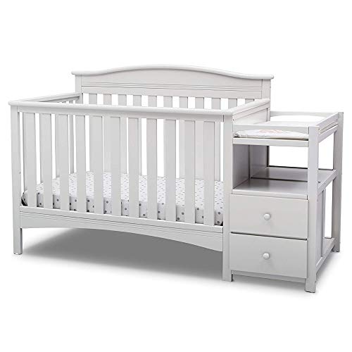 Delta Children Birkley 4-in-1 Convertible Crib and Changer - Greenguard Gold Certified, Bianca White