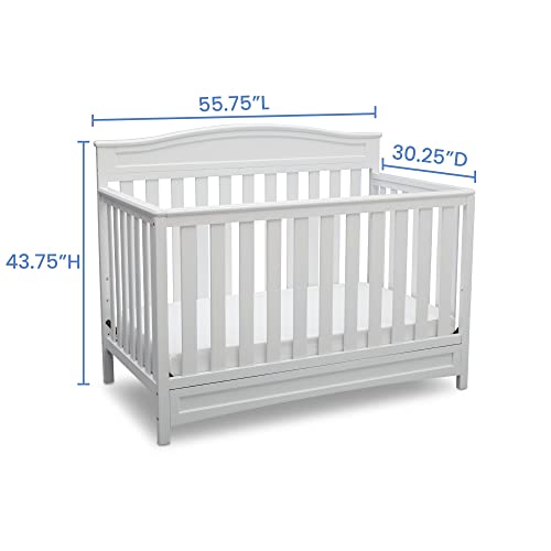 Delta Children Emery 4-in-1 Convertible Baby Crib - Greenguard Gold Certified, White