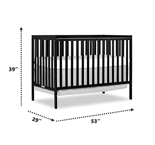 Dream On Me Synergy 5-in-1 Convertible Crib in Black, Greenguard Gold Certified