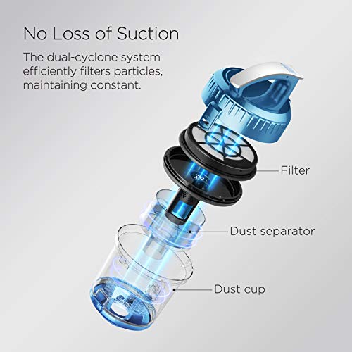 Eureka Whirlwind Bagless Canister Vacuum Cleaner, Lightweight Vac for Carpets and Hard Floors, w/Filter, Blue