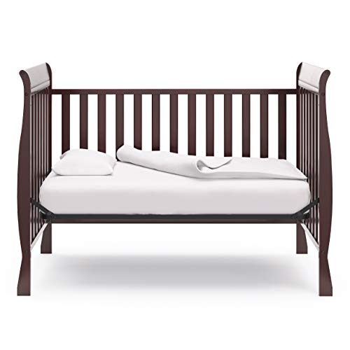 Storkcraft Maxwell Convertible Crib (Espresso) – GREENGUARD Gold Certified, Converts to Toddler Bed and Daybed, Fits Standard Full-Size Crib Mattress, Classic Crib with Traditional Sleigh Design
