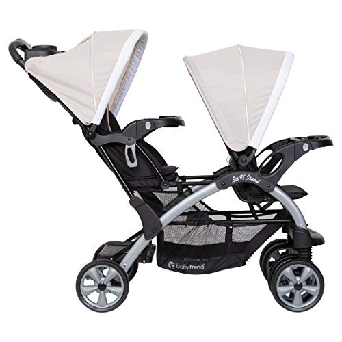 Baby Trend Sit N Stand Compact Easy Fold Toddler Baby Infant Double Stroller with Baby Trend Ally 35 Baby Infant Car Seat Carrier with Cozy Cover