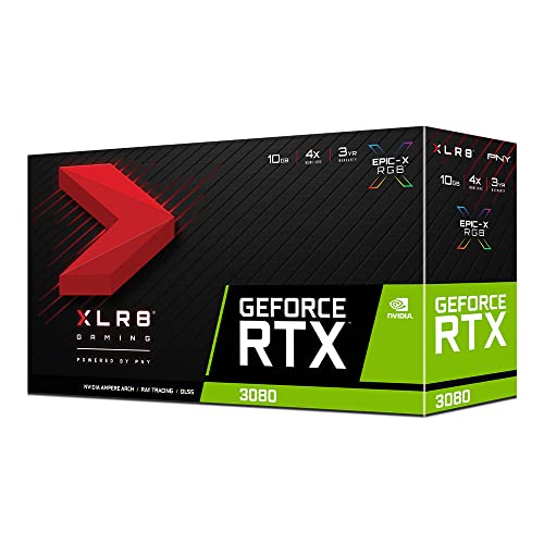 PNY GeForce RTX™ 3080 10GB XLR8 Gaming Revel Epic-X RGB™ Triple Fan Graphics Card LHR
