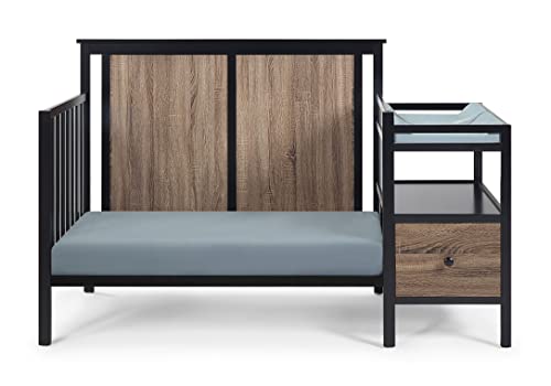Suite Bebe Connelly 4-in-1 Crib and Changer Combo in Black/Vintage Walnut