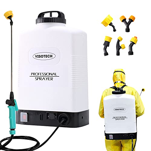 VISOTECH Battery Powered Sprayer, High Pressure Gardening Sprayer, Powerful Backpack Sprayer with Adjustable Nozzles, Electric Sprayer in Garden and Lawn (5.3 Gallon)