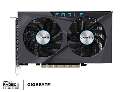 GIGABYTE Radeon RX 6400 Eagle 4G Graphics Card, WINDFORCE 2X Cooling System, 4GB 64-bit GDDR6, GV-R64EAGLE-4GD Video Card