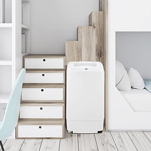 COMFEE' Portable Washing Machine, 0.9 cu.ft Compact Washer With LED Display, 5 Wash Cycles, 2 Built-in Rollers, Space Saving Full-Automatic Washer, Ideal for RV, Dorm, Apartment, Ivory White