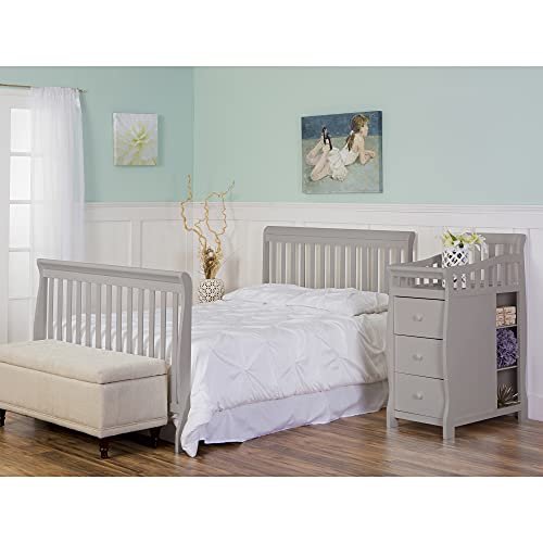 Dream On Me 5-in-1 Brody Convertible Crib with Changer in Pebble Grey, Greenguard Gold Certified , 69x39.1x33.2 Inch (Pack of 1)