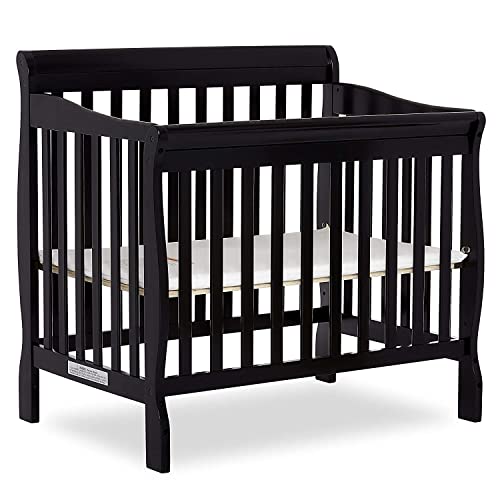 4-in-1 Convertible Mini Crib in Black, Greenguard Gold Certified