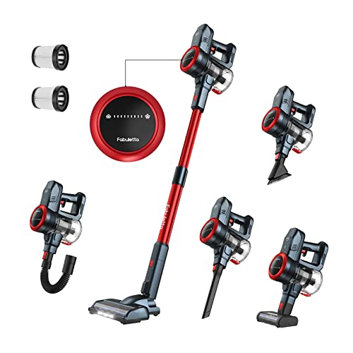 Fabuletta 10-in-1 Cordless Vacuum Cleaner - 24Kpa 250W Brushless Motor Stick Vacuum, Up to 45 Mins Max Runtime Detachable Battery, Led Display, Lightweight Vacuum for Carpet Hard Floor Pet Hair